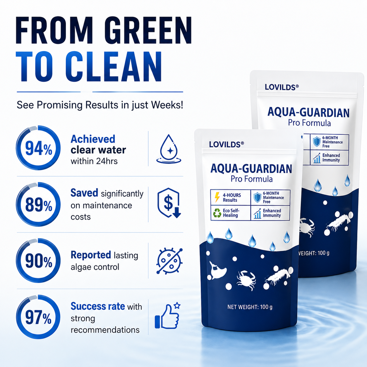 🌟 Official Store |⏱️ Crystal Clear in 24 Hours! | LOVILDS®Water Clarifying Powder
