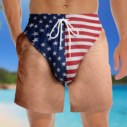 🔥2026 New American Fun & Personalized Patriotic Men's Swim Trunks – Freedom & Leisure 😂-2