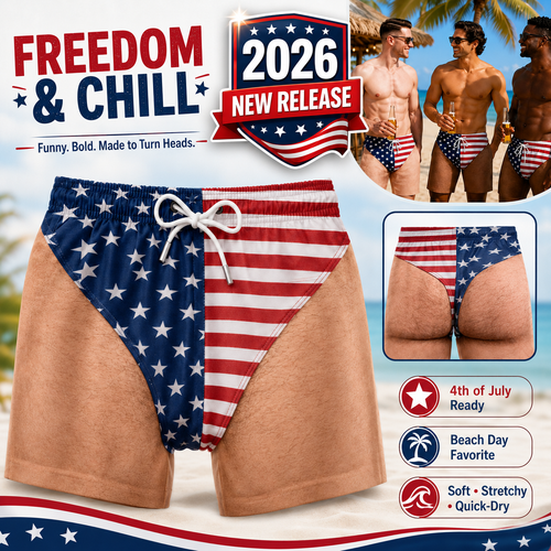 🔥2026 New American Fun & Personalized Patriotic Men's Swim Trunks – Freedom & Leisure 😂-2