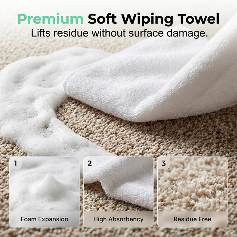 🔥🔥Limited Time Promotion 50% OFF🔥Waterless Carpet Foam Stain Remover with Towel