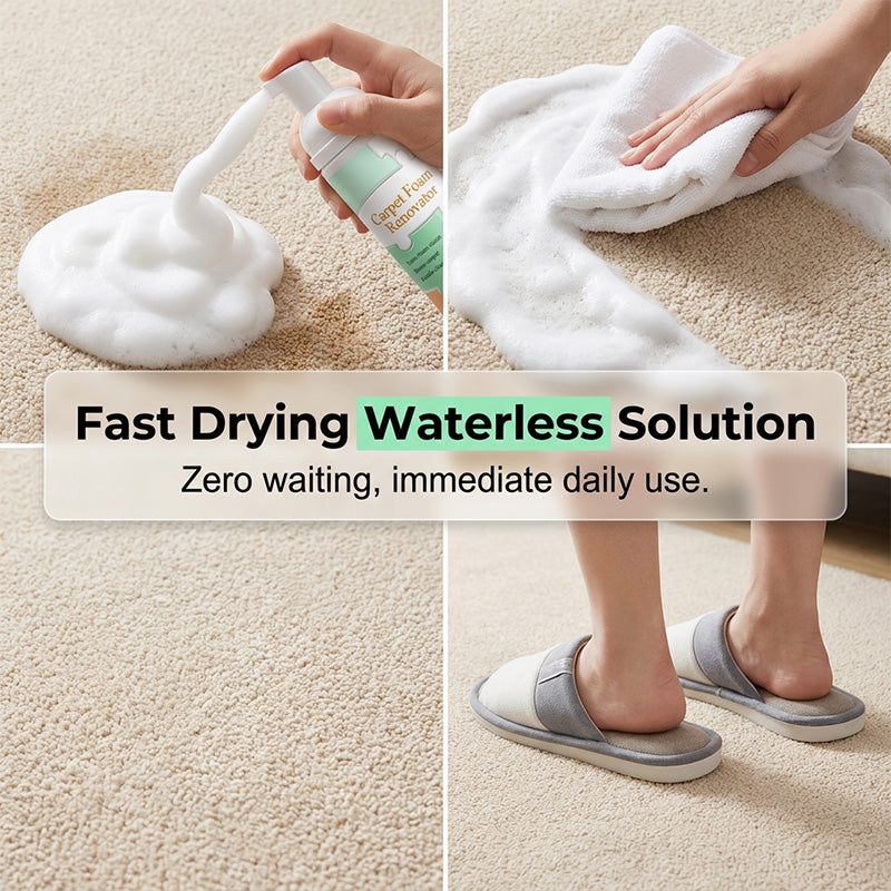 🔥🔥Limited Time Promotion 50% OFF🔥Waterless Carpet Foam Stain Remover with Towel